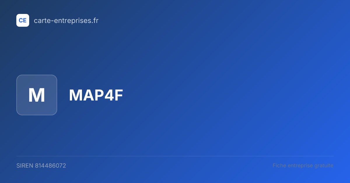 MAP4F — 814486072 — fiche entreprise