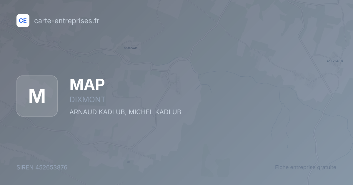 MAP — 452653876 — fiche entreprise