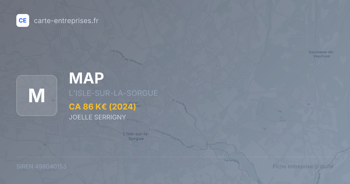 MAP — 498040153 — fiche entreprise