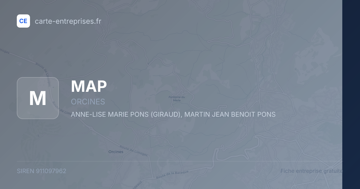 MAP — 911097962 — fiche entreprise