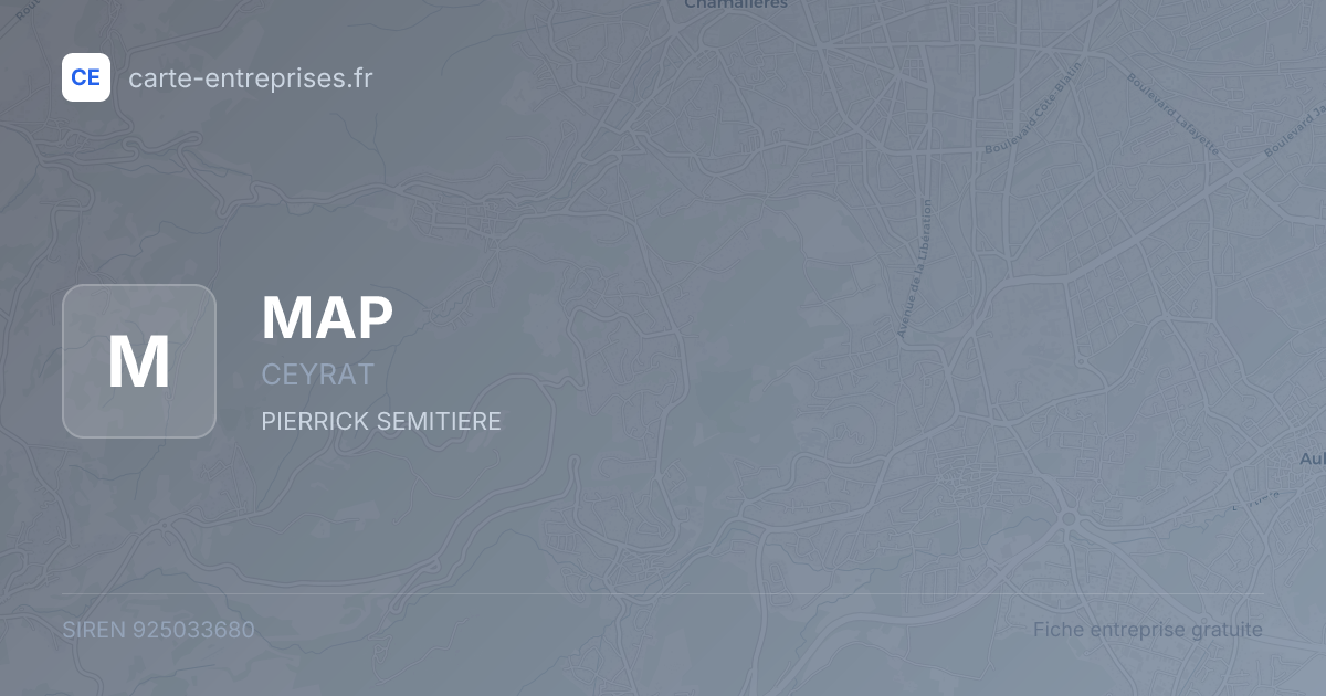 MAP — 925033680 — fiche entreprise