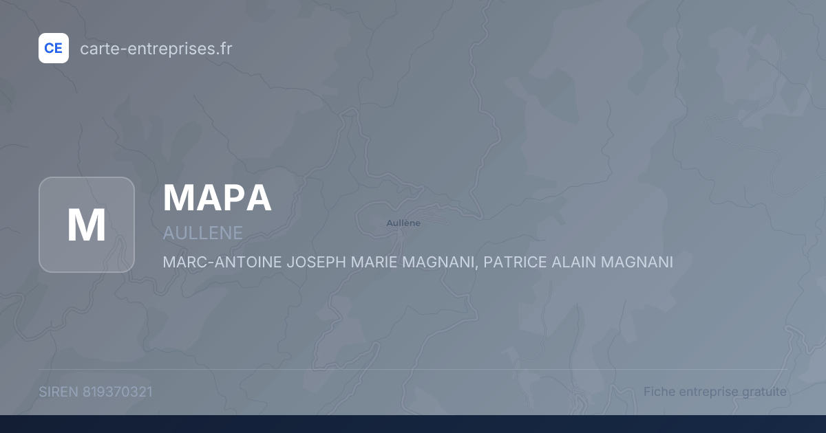 MAPA — 819370321 — fiche entreprise