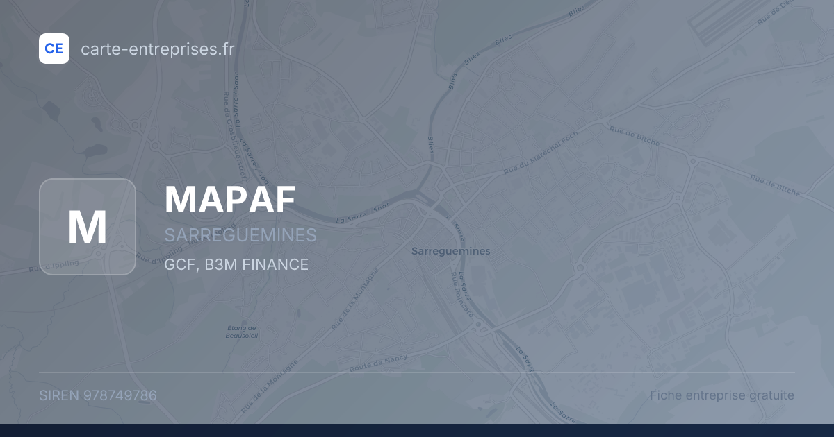 MAPAF — 978749786 — fiche entreprise