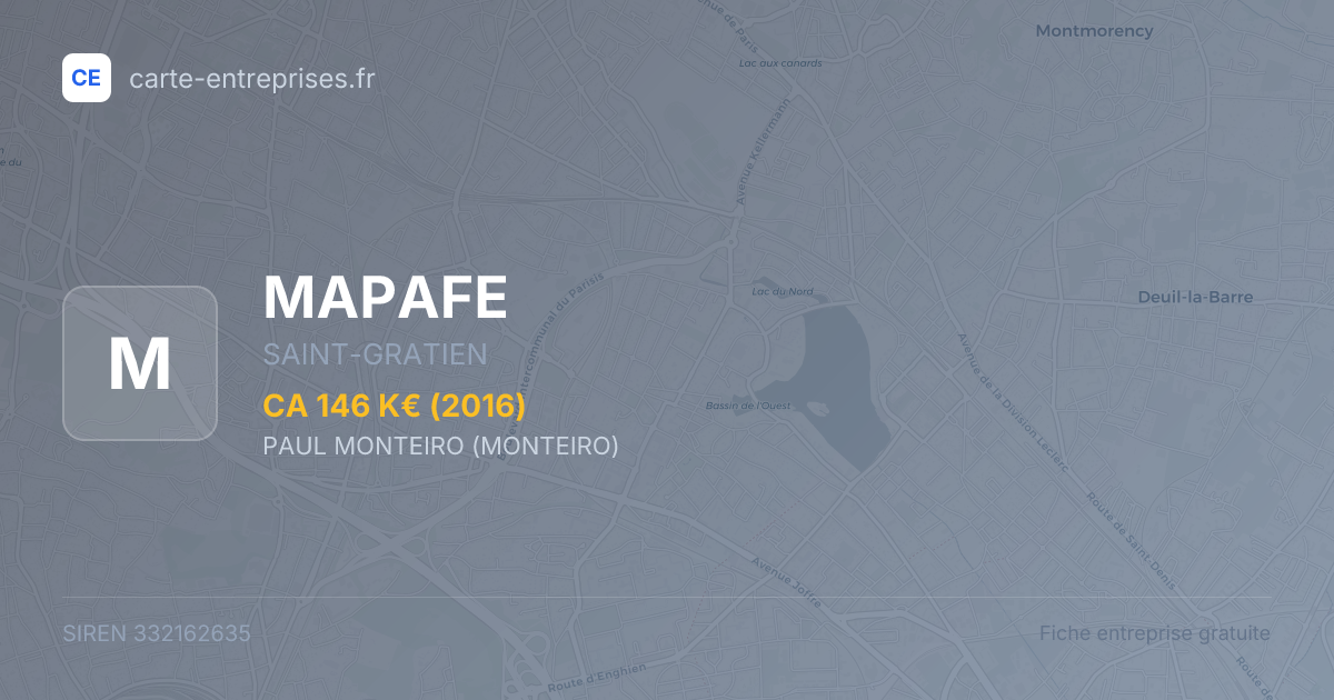 MAPAFE — 332162635 — fiche entreprise