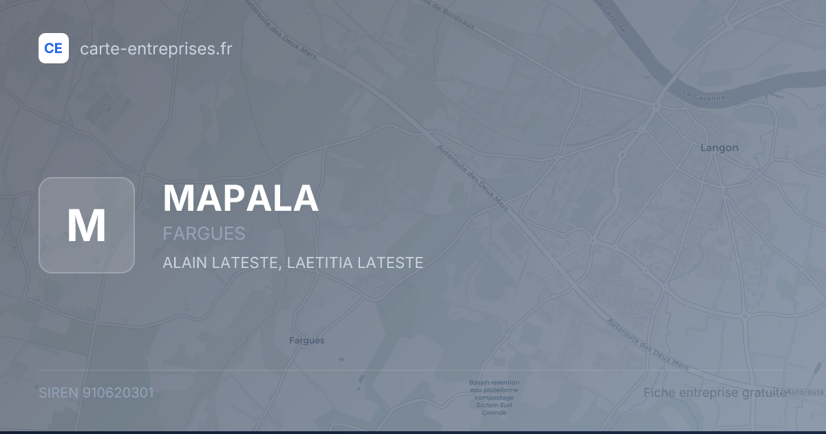 MAPALA — 910620301 — fiche entreprise