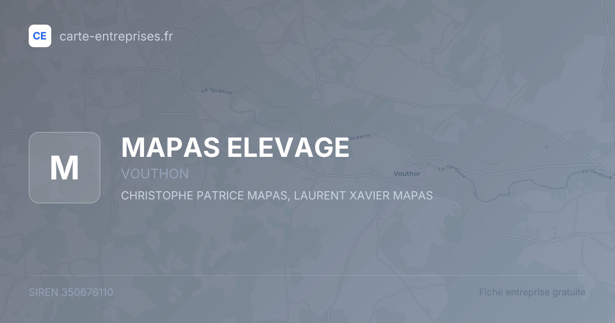 MAPAS ELEVAGE — 350676110 — fiche entreprise