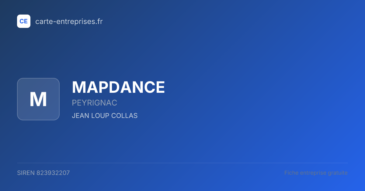MAPDANCE — 823932207 — fiche entreprise