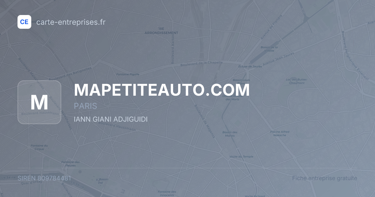 MAPETITEAUTO.COM — 809784481 — fiche entreprise