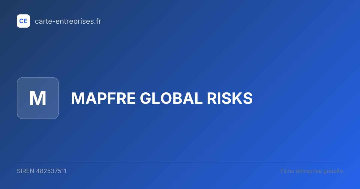 MAPFRE GLOBAL RISKS — 482537511 — fiche entreprise