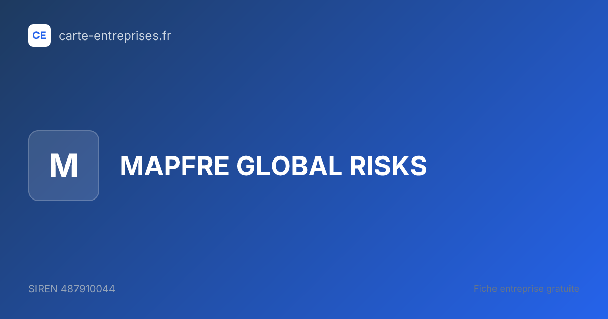 MAPFRE GLOBAL RISKS — 487910044 — fiche entreprise