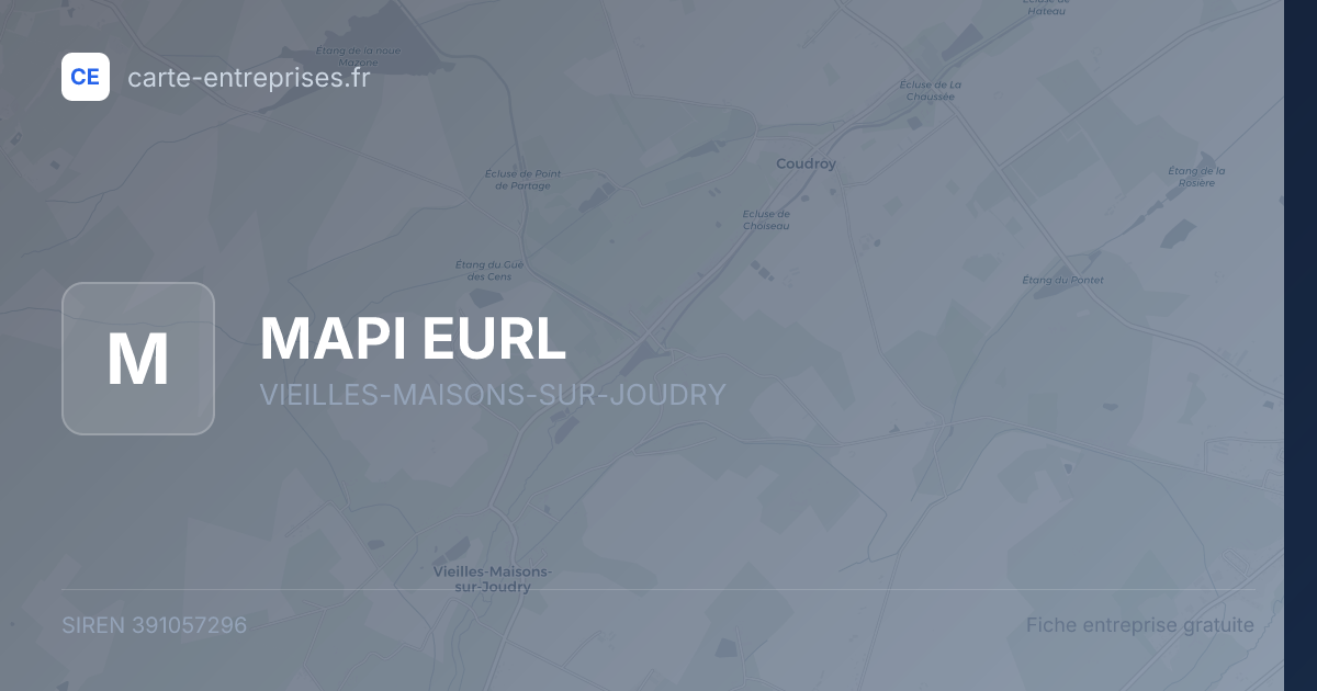 MAPI EURL — 391057296 — fiche entreprise