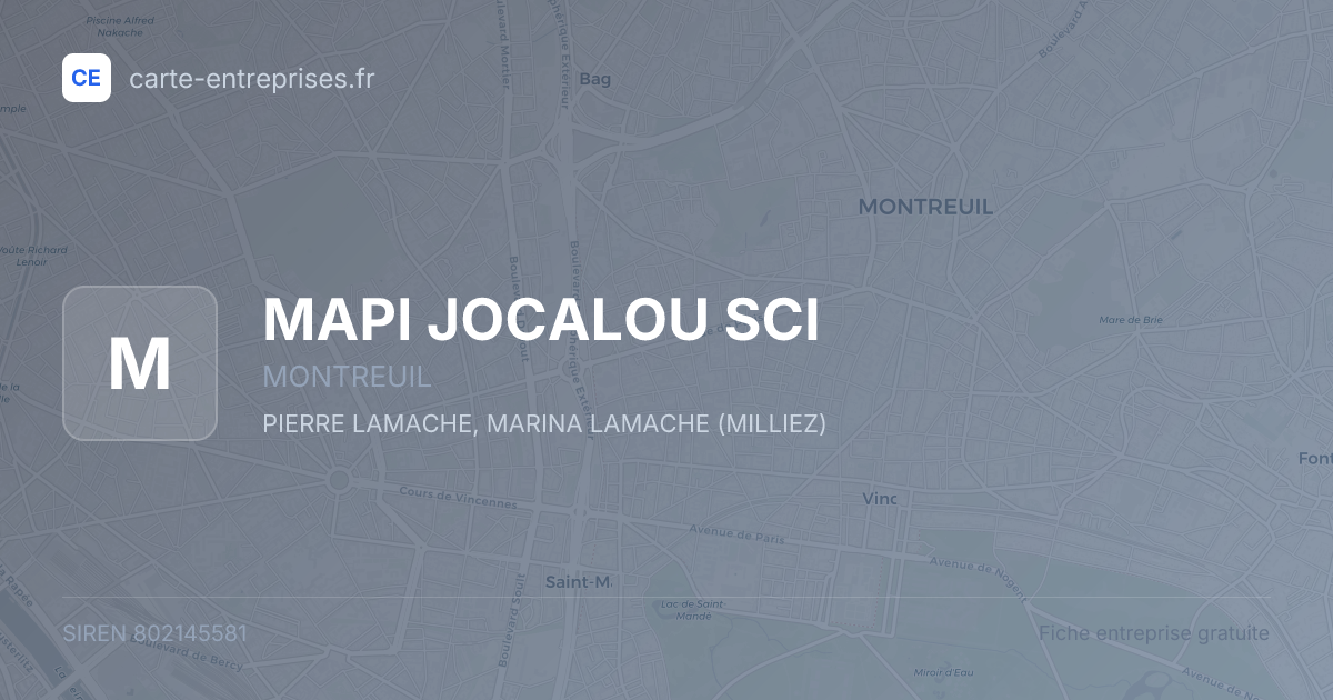 MAPI JOCALOU SCI — 802145581 — fiche entreprise