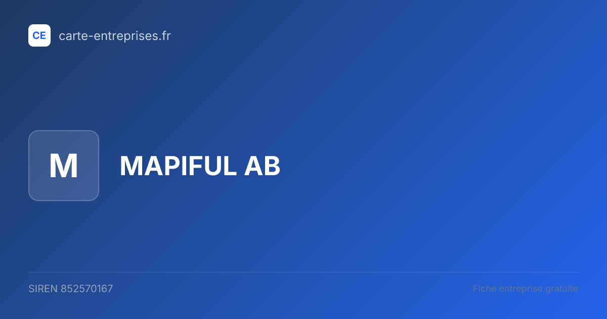 MAPIFUL AB — 852570167 — fiche entreprise