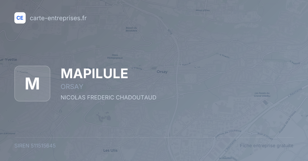 MAPILULE — 511515645 — fiche entreprise