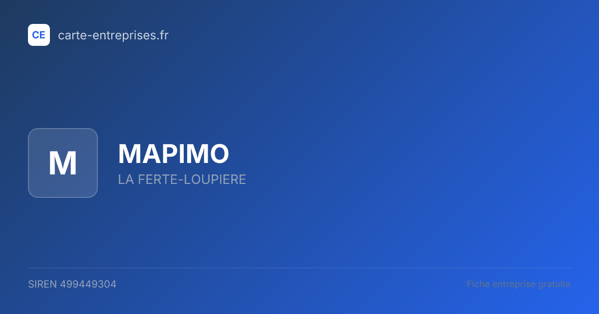 MAPIMO — 499449304 — fiche entreprise