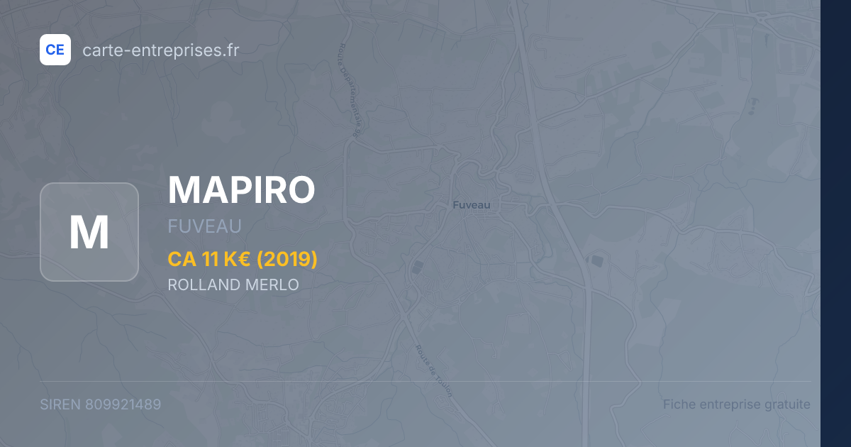MAPIRO — 809921489 — fiche entreprise