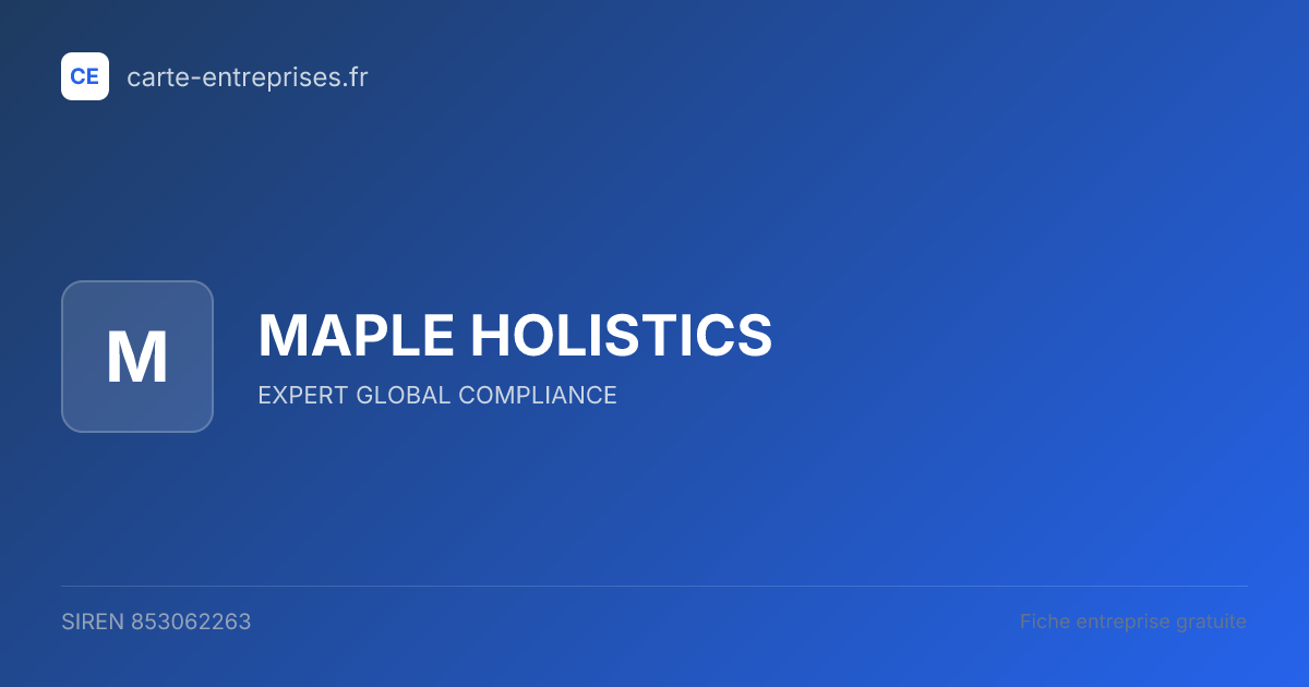 MAPLE HOLISTICS — 853062263 — fiche entreprise