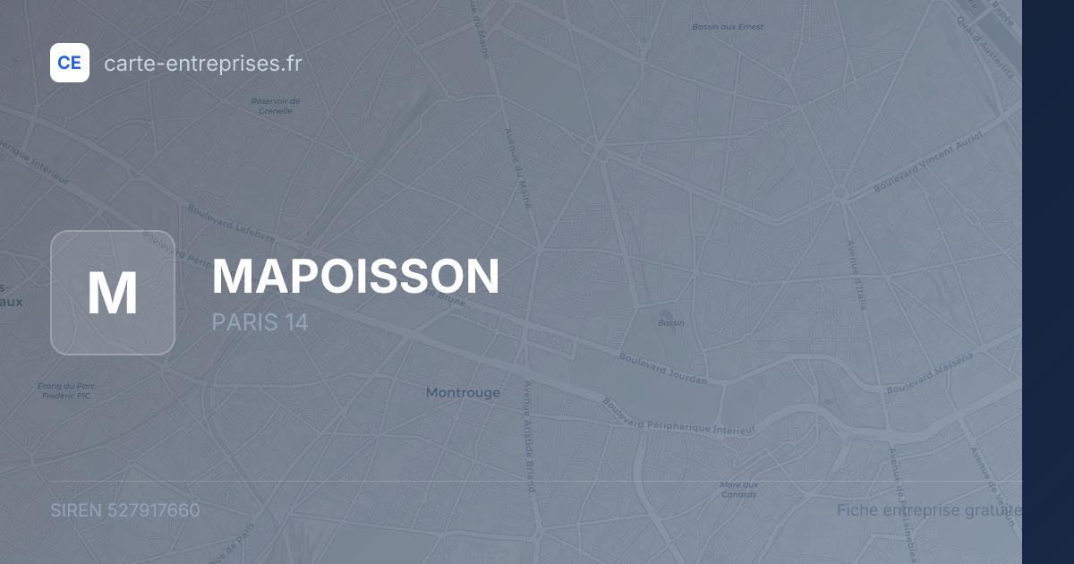 MAPOISSON — 527917660 — fiche entreprise