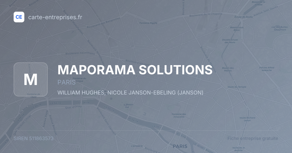MAPORAMA SOLUTIONS — 511863573 — fiche entreprise