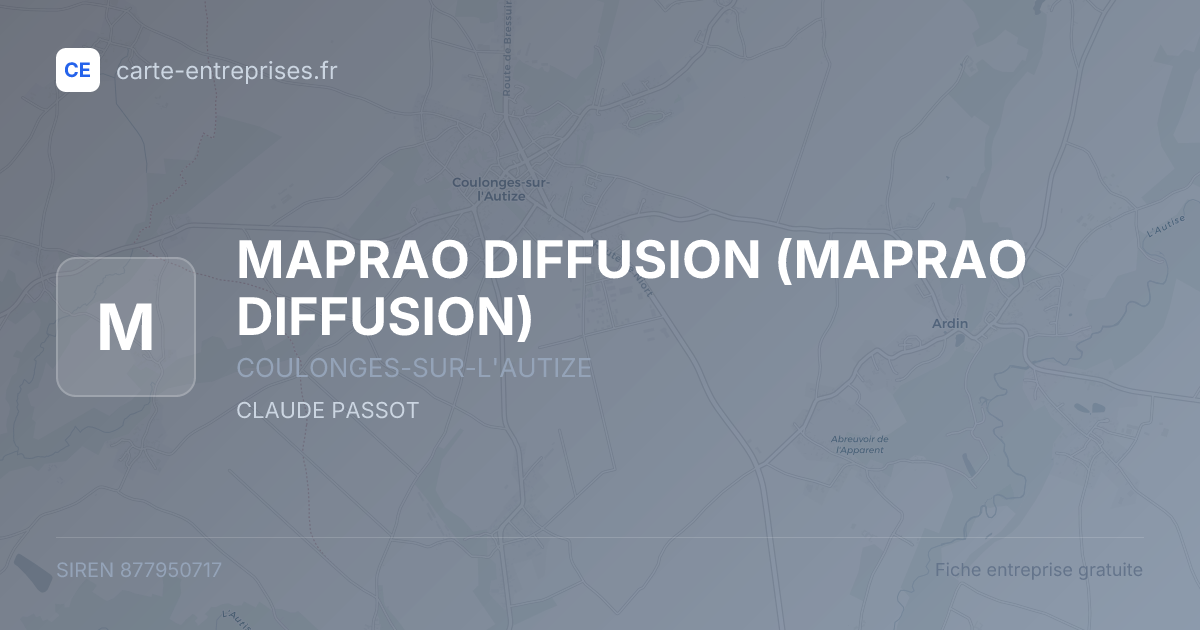 MAPRAO DIFFUSION — 877950717 — fiche entreprise