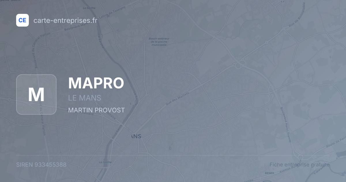 MAPRO — 933455388 — fiche entreprise
