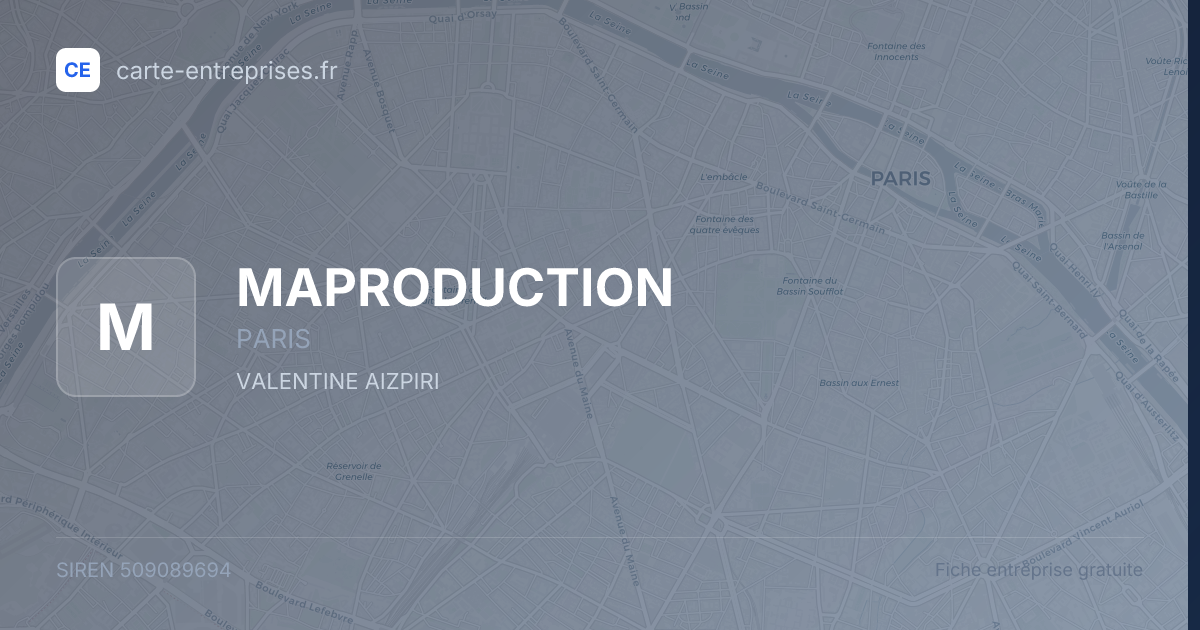 MAPRODUCTION — 509089694 — fiche entreprise