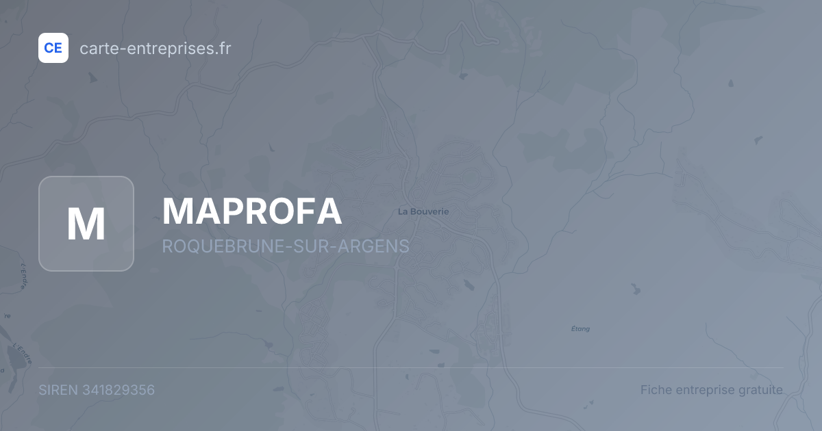 MAPROFA — 341829356 — fiche entreprise