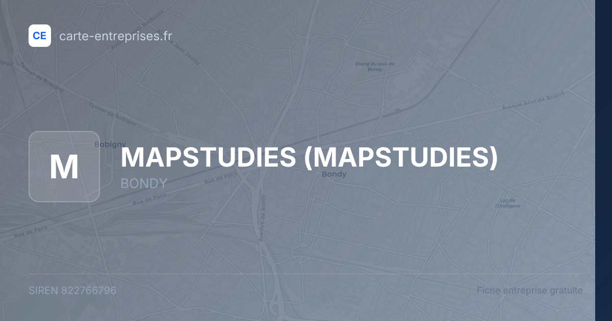 MAPSTUDIES — 822766796 — fiche entreprise