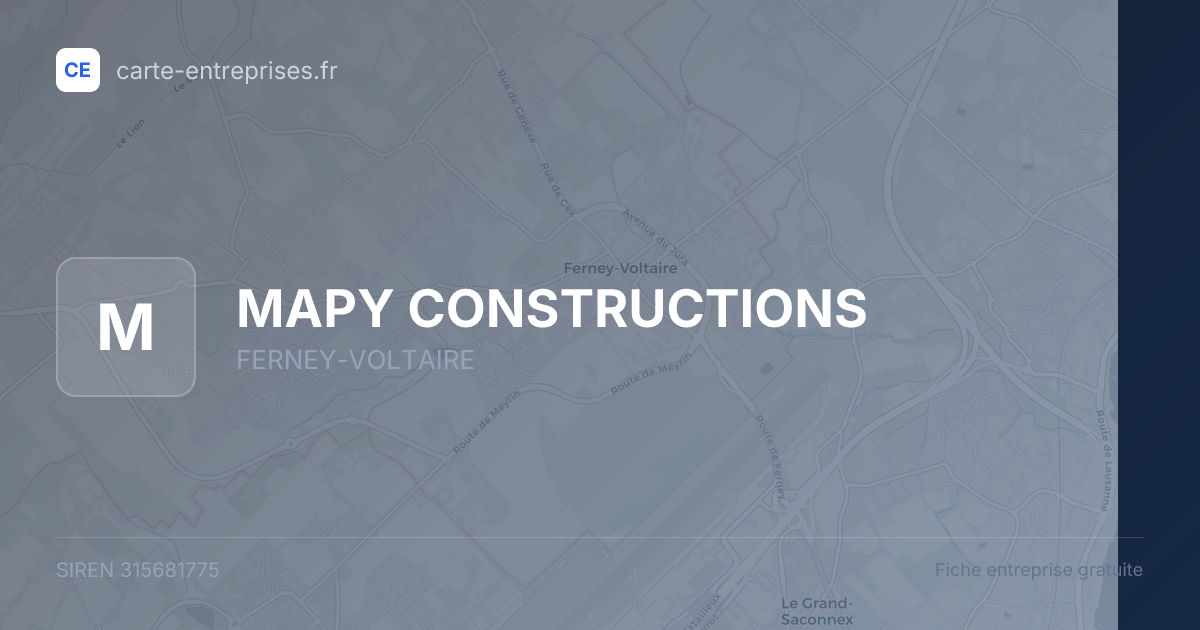 MAPY CONSTRUCTIONS — 315681775 — fiche entreprise