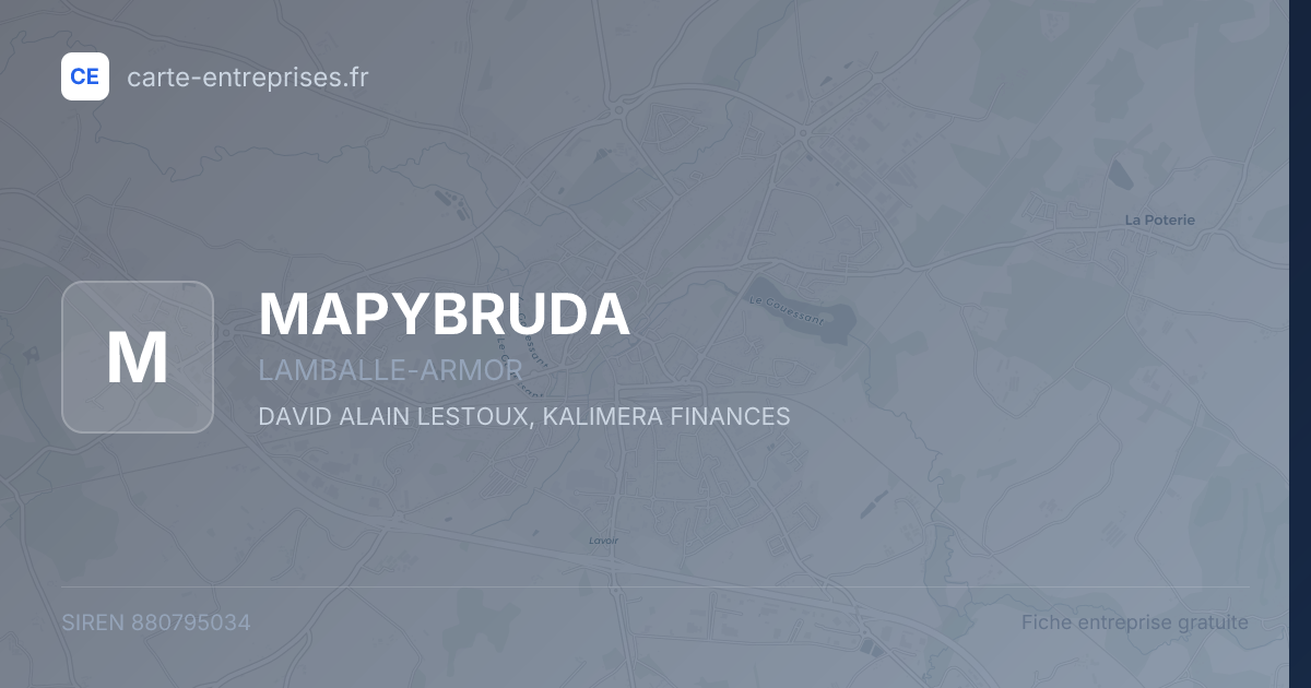 MAPYBRUDA — 880795034 — fiche entreprise