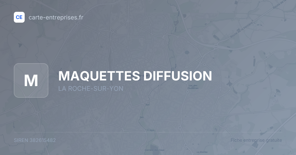 MAQUETTES DIFFUSION — 382615482 — fiche entreprise