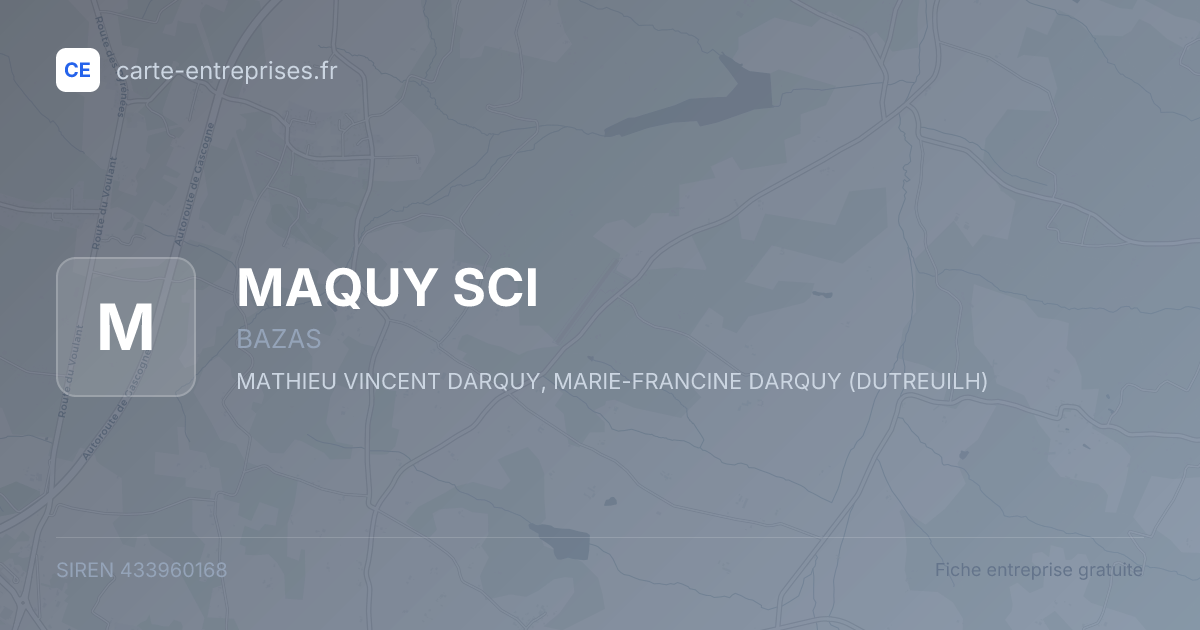 MAQUY SCI — 433960168 — fiche entreprise