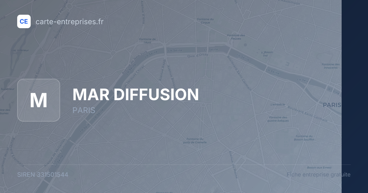 MAR DIFFUSION — 331501544 — fiche entreprise