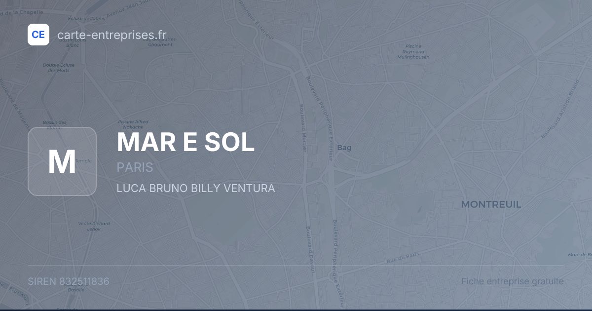 MAR E SOL — 832511836 — fiche entreprise