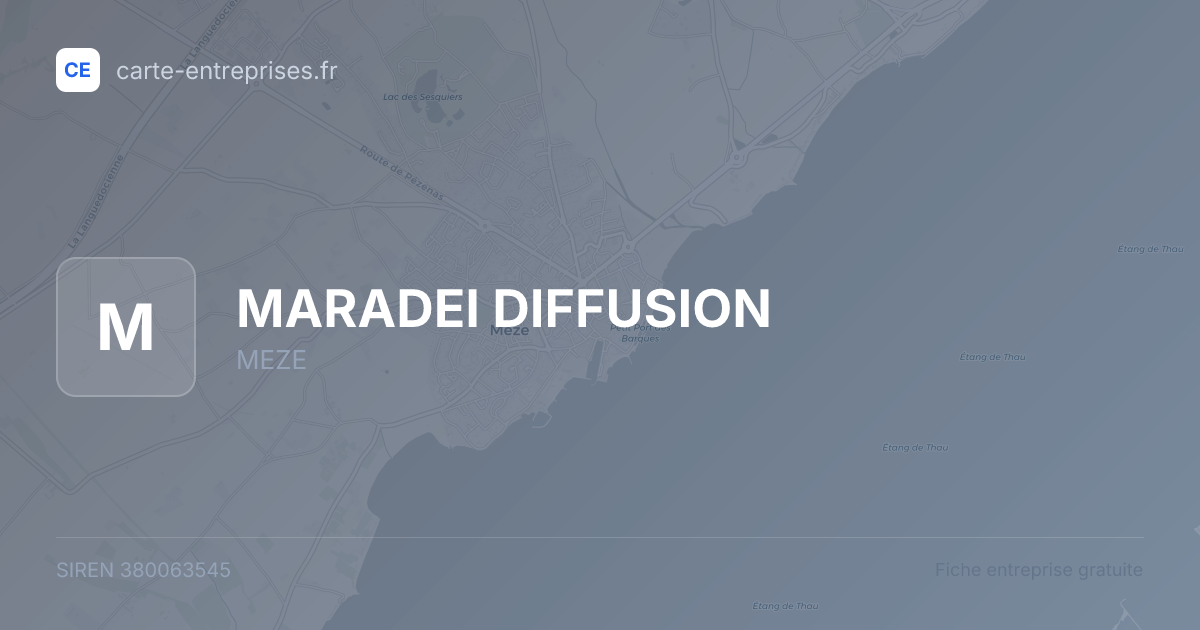 MARADEI DIFFUSION — 380063545 — fiche entreprise
