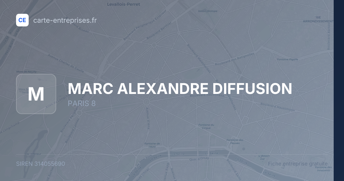 MARC ALEXANDRE DIFFUSION — 314055690 — fiche entreprise