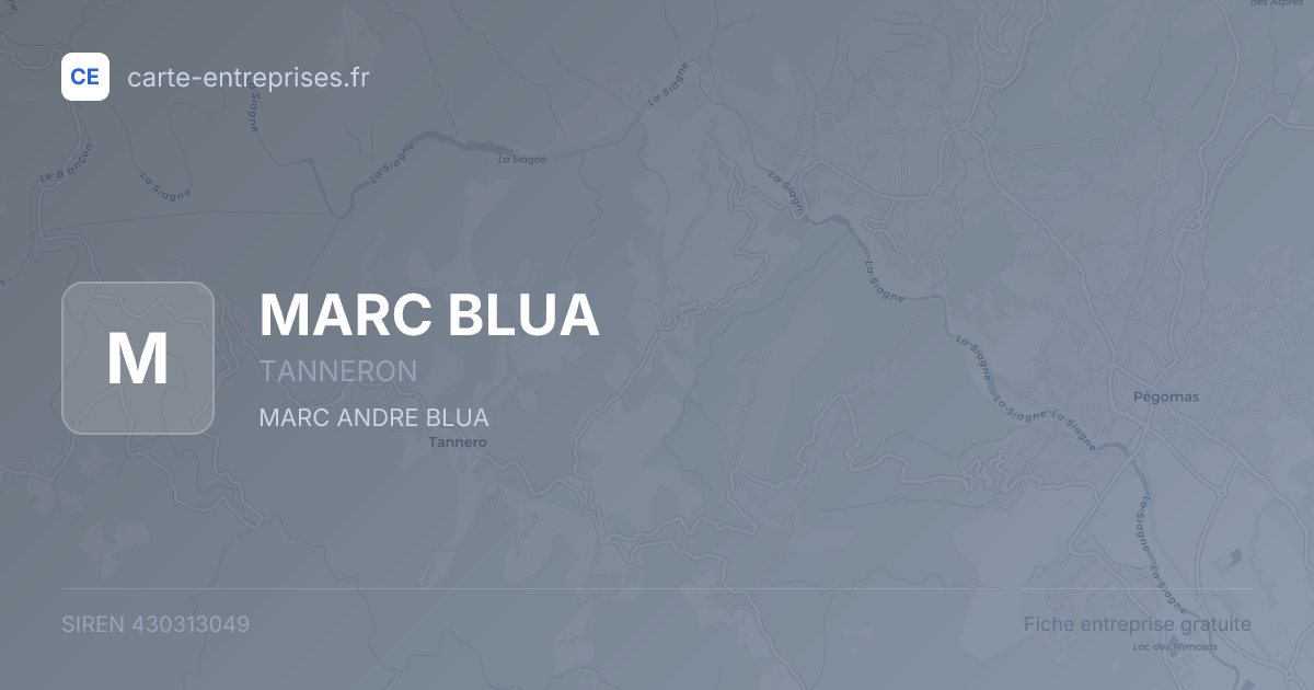 MARC BLUA — 430313049 — fiche entreprise