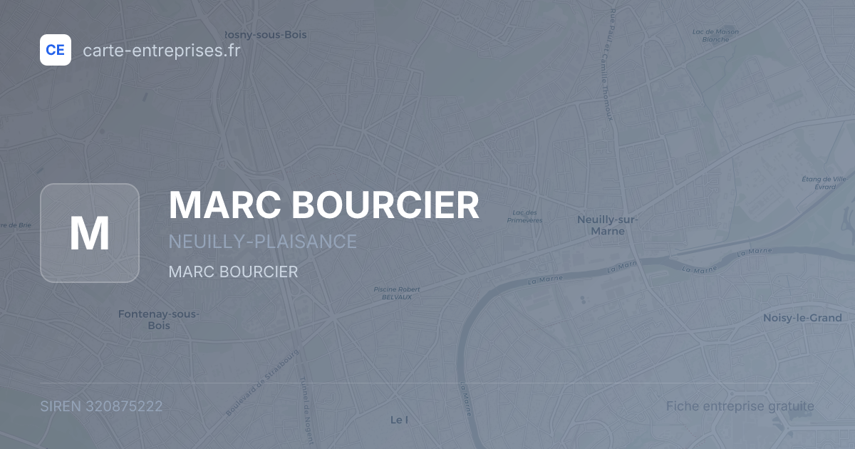 MARC BOURCIER — 320875222 — fiche entreprise