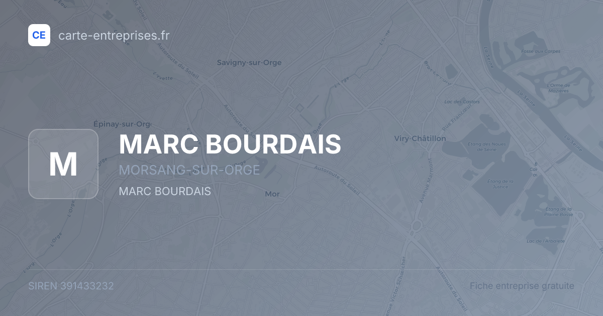 MARC BOURDAIS — 391433232 — fiche entreprise