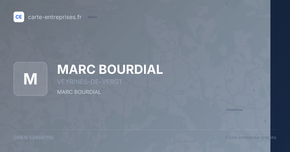 MARC BOURDIAL — 534697115 — fiche entreprise