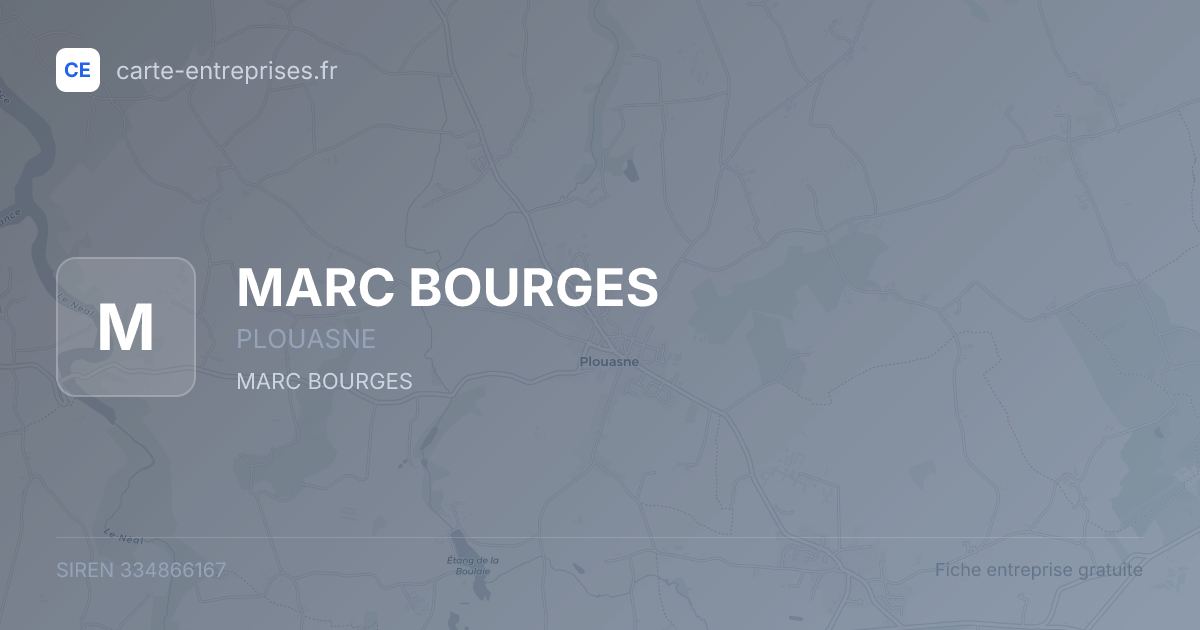 MARC BOURGES — 334866167 — fiche entreprise