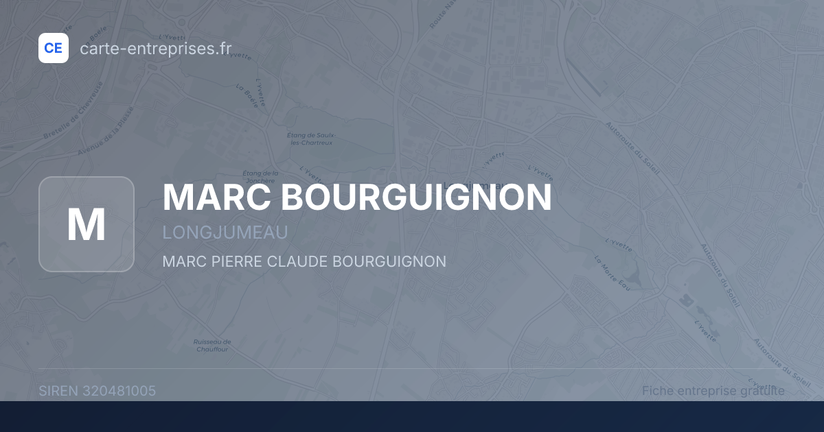 MARC BOURGUIGNON — 320481005 — fiche entreprise