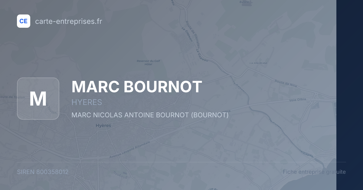 MARC BOURNOT — 800358012 — fiche entreprise