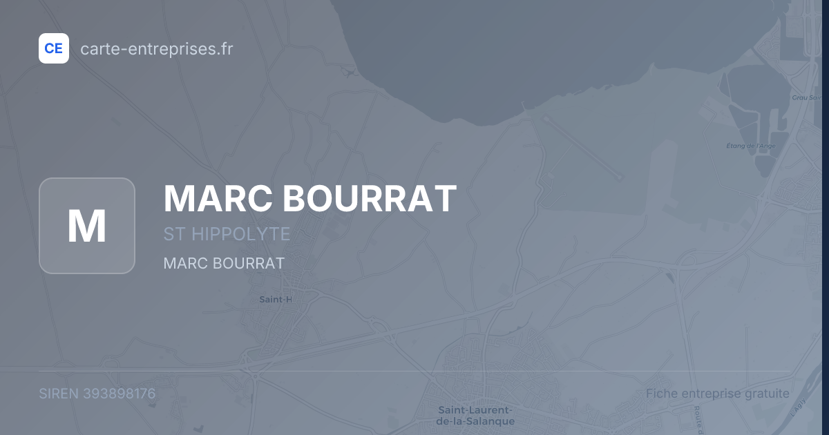 MARC BOURRAT — 393898176 — fiche entreprise