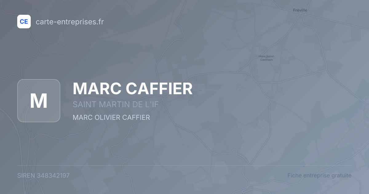 MARC CAFFIER — 348342197 — fiche entreprise