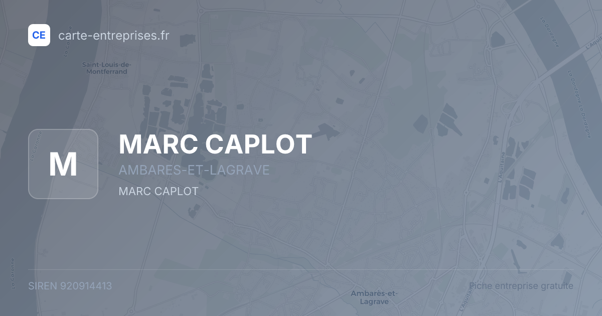 MARC CAPLOT — 920914413 — fiche entreprise