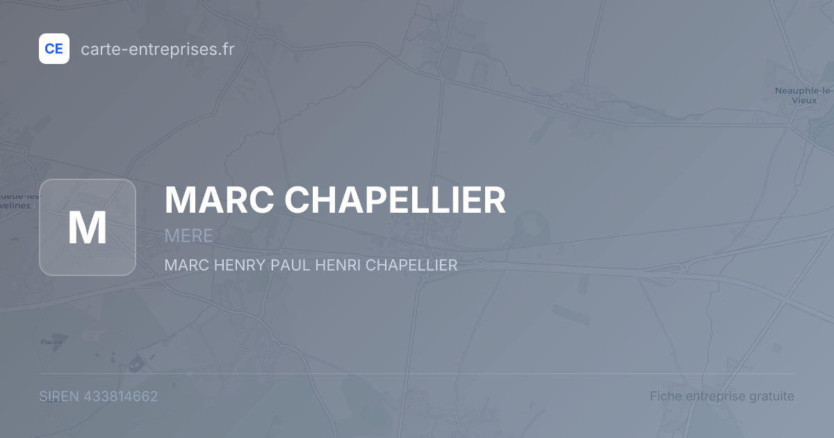 MARC CHAPELLIER — 433814662 — fiche entreprise