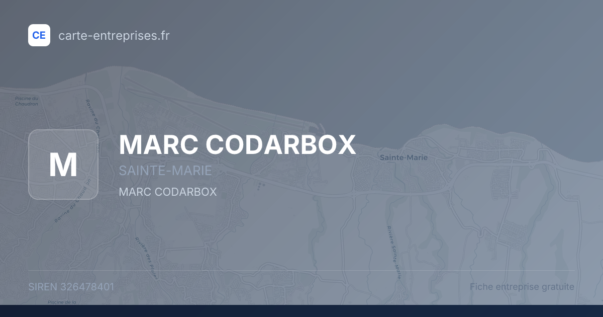 MARC CODARBOX — 326478401 — fiche entreprise