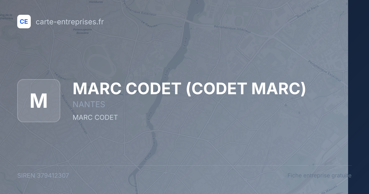 MARC CODET (CODET MARC) — 379412307 — fiche entreprise
