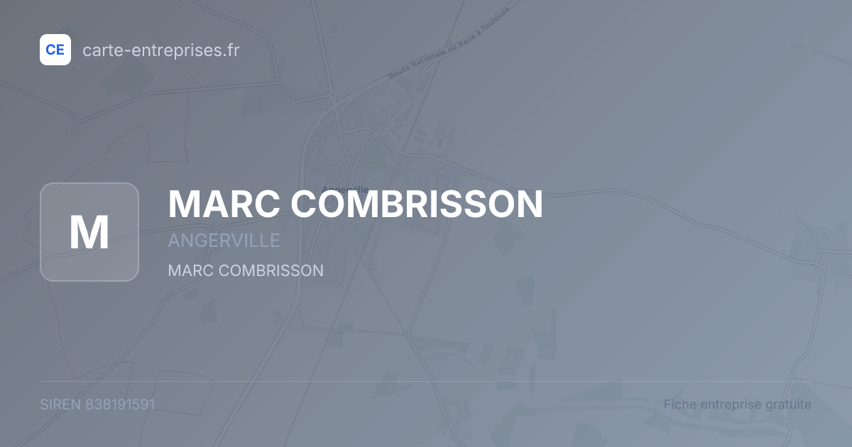 MARC COMBRISSON — 838191591 — fiche entreprise